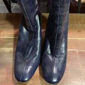 Used Zara Blue Heeled Booties